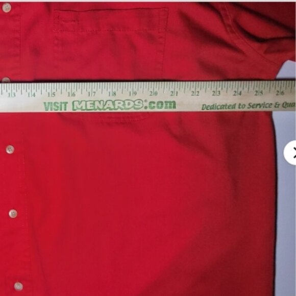 Blue Generation Mens Red Short Sleeve Button Up One Pocket Shirt Size XL - Picture 11 of 11